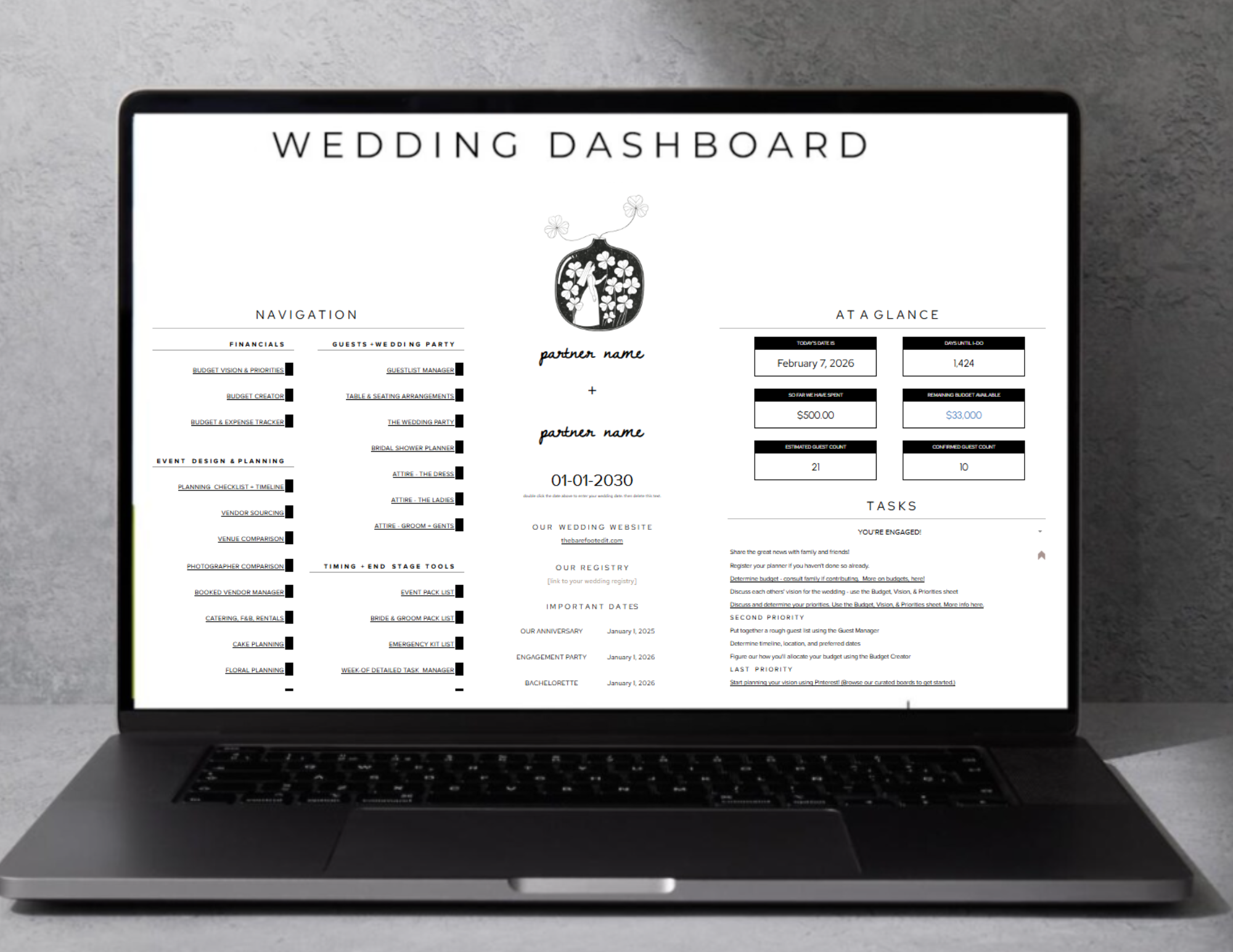 Wedding Dashboard