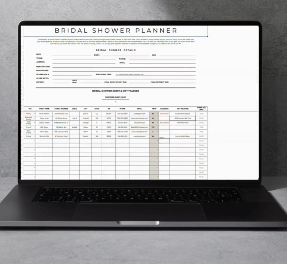 Wedding budget and planning tracker